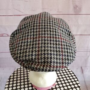 Shandon Ireland Wool Blend Hounds tooth Newsboy Cap Hat 7 5/8